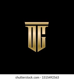 DG Gold letters logo. Vector illustration.