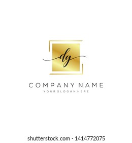 DG handwriting initial logo template vector.