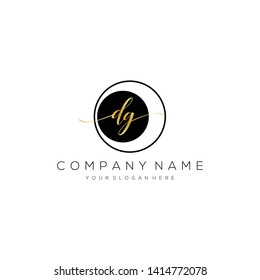 DG handwriting initial logo template vector.