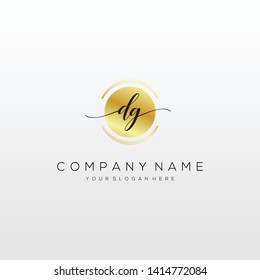 DG handwriting initial logo template vector.