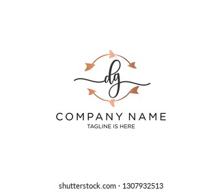 DG handwriting initial  logo vector