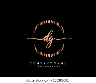 DG handwriting initial  logo vector