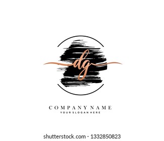 DG handwriting initial  logo vector