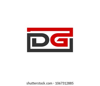 DG initial box letter logo template vector