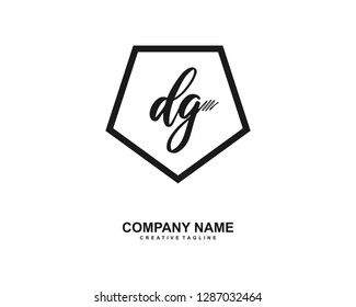 DG Initial Handwriting Logo Template Vector