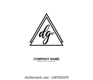DG Initial Handwriting Logo Template Vector