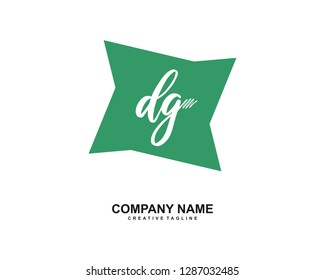DG Initial Handwriting Logo Template Vector
