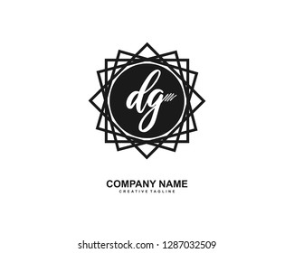 DG Initial Handwriting Logo Template Vector