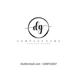DG initial handwriting logo template vector