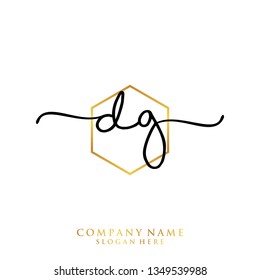 DG Initial handwriting logo template