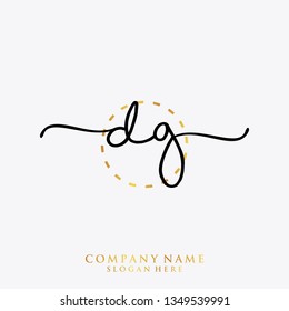 DG Initial handwriting logo template