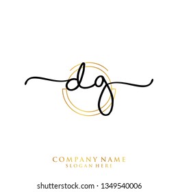 DG Initial handwriting logo template