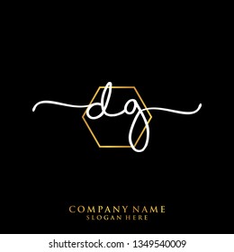 DG Initial handwriting logo template