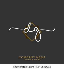 DG Initial handwriting logo template