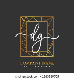 DG Initial Handwriting logo template vector