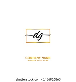 DG Initial handwriting logo template vector