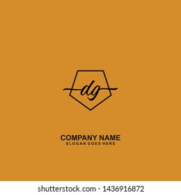 DG Initial handwriting logo template vector