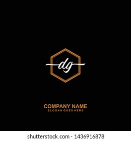 DG Initial handwriting logo template vector