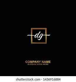 DG Initial handwriting logo template vector