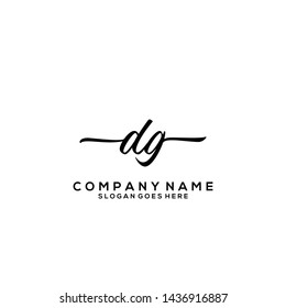 DG Initial handwriting logo template vector