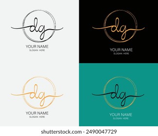DG initial handwriting logo template