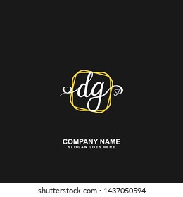 DG Initial handwriting logo vector