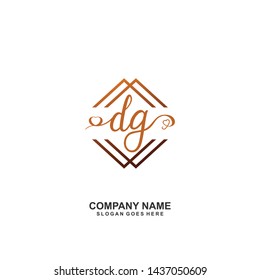 DG Initial handwriting logo vector