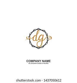 DG Initial handwriting logo vector