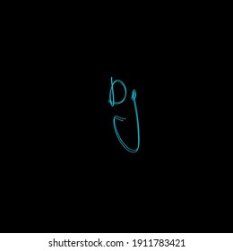 Dg inicial aislado negro escritura inicial o logotipo manuscrito para la identidad