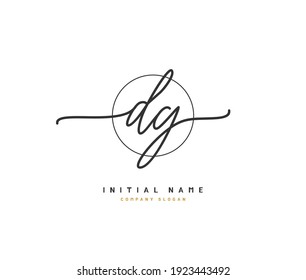 DG Initial letter handwriting and  signature logo. A concept handwriting initial logo with template element.