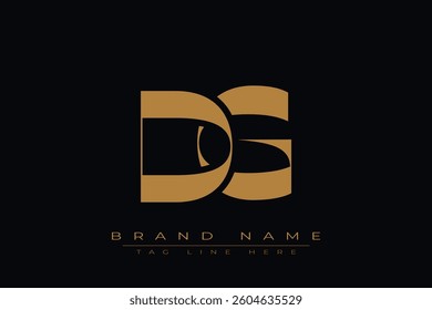 DG initial letter logo design. Letter D and G luxury alphabet letter logo icon template