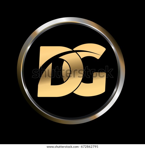 Dg Initial Letter Logo Inside Circle Stock Vector Royalty Free