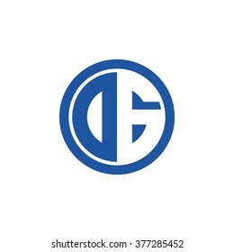DG initial letters circle business logo blue