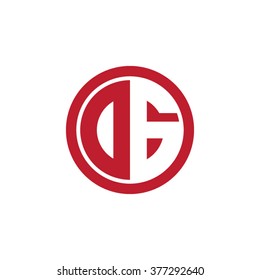 DG initial letters circle business logo red