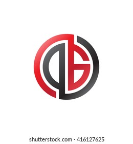 DG initial letters linked circle logo black red