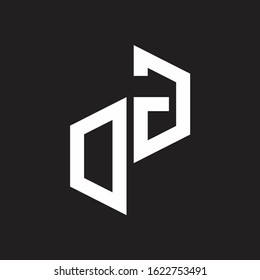 DG Initial Letters logo monogram with up to down style