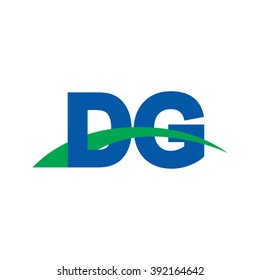 DG initial overlapping swoosh letter logo blue green