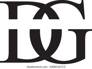 DG initials black letters logo icon vector
