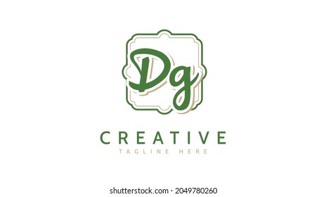 DG Initials, handwriting logo vector