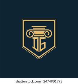 DG Initials Law Firm Logo Lawyer logo with creative law element