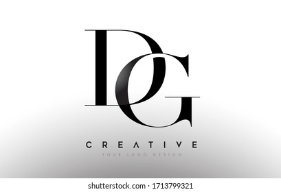 DG dg letter design logo logotype icon concept with serif font and classic elegant style look vector illustration.