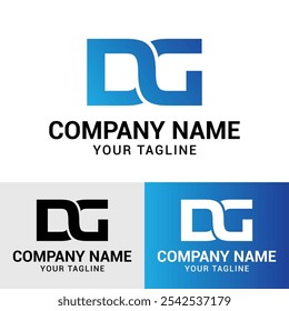 DG letter initial linked minimalist typography vector logo design template