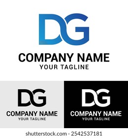 DG letter initial linked minimalist typography vector logo design template