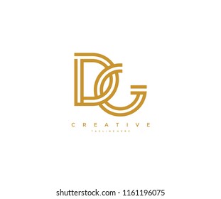 DG Letter Linked Outline Monogram Logo