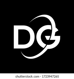 Diseño del logotipo de la letra DG sobre fondo negro.