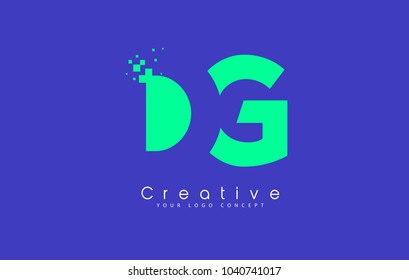 DG Letter Logo Design With Negative Space Concept in Blue and Green Colors Vector