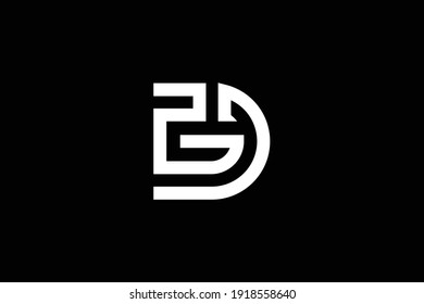 DG letter logo design on luxury background. GD monogram initials letter logo concept. DG icon design. GD elegant and Professional white color letter icon design on black background.