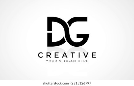 DG Letter Logo Design Vector Template. Alphabet Initial Letter DG Logo Design With Glossy Reflection Business Illustration.