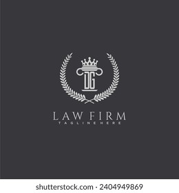 GD-Brief-Monogramm-Logo für Anwaltskanzlei mit Säulenbild-Design