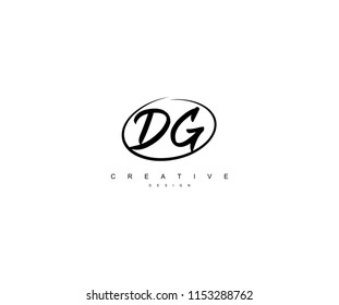 DG Letter Rounded Artistic Line Logotype